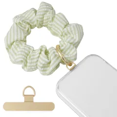 【新品】 [Englaph] スマホストラップ 手首 シュシュ ハンドストラップ スマホ 名札 社員証 キーチェーン 紛失/落下防止 おしゃれ かわいい フリル シュシュ風 シンプル ハンドストラップ 人気 忘れ物防止 全機種対応 ストラップホルダー付き