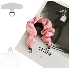 【新品】 [oioiso] スマホストラップ 手首 シュシュ ハンドストラップ おしゃれ かわいい スマホ落下防止 ストラップホルダー 韓国 レディース 女性 携帯ストラップ スマホアクセサリー 手ぶら アタッチメント付き (桃ピンク)