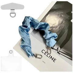 【新品】 [oioiso] スマホストラップ 手首 シュシュ ハンドストラップ おしゃれ かわいい スマホ落下防止 ストラップホルダー 韓国 レディース 女性 携帯ストラップ スマホアクセサリー 手ぶら アタッチメント付き (ピーコックブルー)