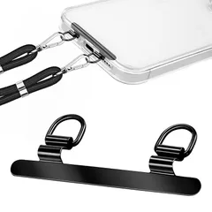 【新品】 [takyu] ストラップホルダー 2口タイプ 【傷防止フィルム加工】 0.2mm極薄金属製 Tag Holder 浮きにくい 折り曲がれ設計 ストラップホール タグパッチ 携帯ストラップホルダー 落下防止 首掛け 斜めがけ 肩掛け 首かけ 携帯 0