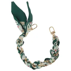 【新品】 [CAPASTEC] スマホストラップ ハンドバッグストラップ シルクスカーフシリーズショートフォンストラップランヤード スカーフチャーム付きメタルフォンランヤード ハンドバッグ財布用交換ストラップ グリーン 1個 1