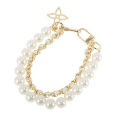 【新品】 CAPASTEC スマホストラップ ハンドバッグストラップ パールショートフォンストラップランヤード ハンドバッグストラップ おしゃれ プレゼント 紛失・忘れ物防止 ハンドバッグ用 財布用 ホワイト 1個