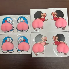 ドラえもんとクレヨンしんちゃんの可愛い尻部デザインのシール8枚セット