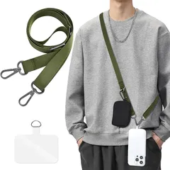 【新品】 [Shirizu] スマホストラップ 斜めがけ 首掛け 肩掛け スマホ ショルダーストラップ 長さ調節可能 携帯ストラップ 長い 140cm 幅 2cm タグパッチ1枚入り ネックストラップ ショルダー スマホ Strap 軽量 耐久性 ネックス 1
