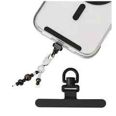 【新品】 スマホ ストラップホルダー 【極薄0.2mm・360°旋回式・浮きなし曲がれ設計】金属製タグパッチ ステンレス鋼 メッキ仕上げ 携帯ストラップホルダー 薄型 丈夫10kgまでの荷重量 スマホケースに挟む 全機種対応 充電影響なし 落下紛失防止 ブ 1