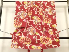 平和屋着物[]七五三　女の子　３歳　祝着　三つ身　花唐草文　洗える着物　DABA3997ma