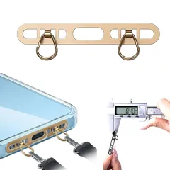 【新品】 ストラップホルダー専用2点吊り 金属ステンレス製 2口 ダブルリング 極薄0.3mmスマホ ストラップホルダー スマホストラップ ストラップホール ストラップパッチ スマホショルダー 紛失・落下・盗難防止 便利 全機種対応 0