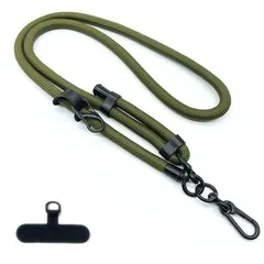 【新品】 [F FUTURE] スマホショルダー 長さ調整可能 直径10mm スマホストラップ アウトドア ショルダーストラップ 携帯ストラップ 紐 斜めがけ 肩掛け 首掛け 落下防止 全機種対応 (グリーン, 長さ調整可能太め10ｍｍ) 0