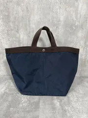 Herve Chapelier エルベシャプリエ スクエアトート 舟形 ハンド バッグ sizeF/紺 ■■◎レディース