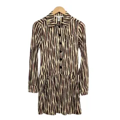 ダイアン・フォン・ファステンバーグ ワンピース サイズ4 S レディース美品  - ベージュ×ダークブラウン×マルチ