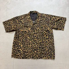 【美品】 WILD THINGS （ワイルドシングス） キャンプシャツ USA アウトドア レオパード柄 半袖シャツ メンズMサイズのサムネイル