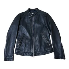  ユナイテッドアローズ UNITED ARROWS BEAUTY & YOUTH ノーカラージャケット 革ジャン レザージャケット 羊革 ラム 2内ポケット レディース サイズS【Z1808】