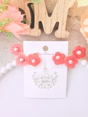 お花イヤーカフ風耳飾り(spring pink)