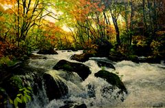 風景画◇水辺◇新品 美品【水性絵具/アクリル/パステル等】◇防水&丁寧