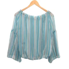 アンタイトル UNTITLED シャツ ブラウス ストライプ 水色 ライトブルー 2 約M ■YHS15