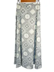 k03251002044　LOWRYS FARM　フリーサイズ　白×紺　　スカート　ロング/マキシ　春夏