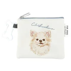 【フラワーリング】FLOWERING ＜ドッグチャリティ＞ フラットポーチ（骨型カラビナ付き） チワワ GPO0323-K 