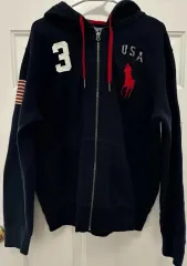 ポロラルフローレン ビックポニー USA 星条旗 フード ジップアップ