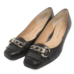 ネオリズム NEO RHYTHM パンプス ヒール 装飾 チェーン 黒 ブラック 23.5cm