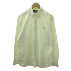 ラルフローレン RALPH LAUREN SLIM FIT ボタンダウン BDシャツ ポニー ロゴ 刺繍 長袖 L 白 ホワイト 1230