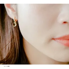 【フープピアス 全長20mm 色:ゴールド】[Adelina Style] ピアス レディース 人気 フープピアス 1ペア 小さめ ゆれる ダングルピアス キュービックジルコニア サージカルステンレス 金属アレルギー対応 金メッキ (タイプH)