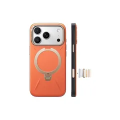 【新品】 TORRAS iPhone 17 Pro 用 ケース【新感覚レザー・スキンタッチ】Ostand Q3 レザートーン MagSafe対応 リング スタンド 360°定点回転 縦横両対応 マグネット搭載 革 カメラコントロールボタン 米軍規格 耐衝撃 0