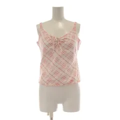 バーバリー ロンドン BURBERRY LONDON タンクトップ キャミソール 38 ピンク チェック柄 ノースリーブ ギャザー /AU