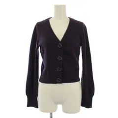 バーバリーブルーレーベル BURBERRY BLUE LABEL ニット カーディガン 長袖 Vネック カシミヤ 38 紫 /BM ■MU