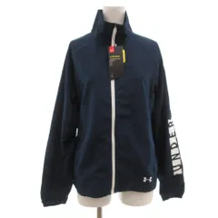 アンダーアーマー UNDER ARMOUR タグ付き トリコットウーブンフルジップジャケット ウインドブレーカー SM 裏起毛 紺 ネイビー /GV