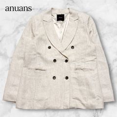 anuans リネン ダブルテーラードジャケット 2024 ベージュ Mサイズ 麻