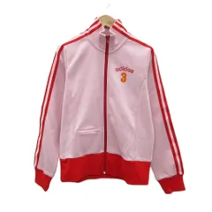 アディダス adidas トラックジャケット 上着 M ピンク スタンドカラー 3ライン ジップアップ ミドル丈 /YS21 ■GY58