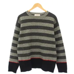 グッドイナフ GOODENOUGH ニット セーター 長袖 ボーダー柄 M グレー /KHのサムネイル