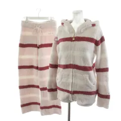 ジェラートピケ gelato pique パウダーマルチボーダーパーカ ルームウェア 部屋着 セットアップ F ピンク 白 ホワイト 赤 レッド PWNT185022 PWNP185024 /AN66