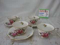 ノリタケ スタジオコレクション カップ 4個 ソーサー 3枚 セット ティーカップ 食器 花柄 中古品