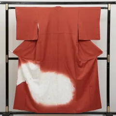 色留袖 身丈155cm 裄丈62.5cm Bランク 正絹 袷 広衿 M 刺繍 孔雀 セミフォーマル 朱系 1211-F0153