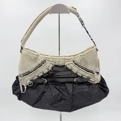 Christian Dior（クリスチャンディオール） ガリアーノ期 コルセットデザイン ショルダーバッグ ブラック×ベージュ