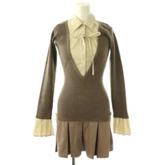 ダーリッチ Darich 25AW シャツドッキングプリーツミニワンピース ステンカラー F-L モカブラウン ベージュ 112544015 /CX ■OS