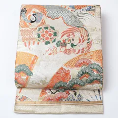 アンティーク 丸帯 帯丈420cm 全通 仕立て上がり フォーマル 唐織 Aランク 吉祥文様 鳳凰 金系 122300580321