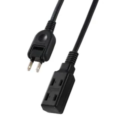 エレコム 電源タップ 延長コード 3個口 5m スイングプラグ 極性対応 (N極対応) PSE技術基準適合 ブラック ECT-4050BK