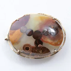 帯留め Aランク 天然石 瑪瑙 クリーム系 1231-000130