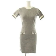 ダーリッチ Darich 24SS バイカラーラインニットミニワンピース 半袖 F-L グレー ホワイト /ES ■OS