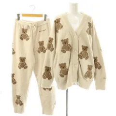 ジェラートピケ gelato pique ベア カーディガン パンツ セット ルームウエア F ベージュ ブラウン /CX ■OS