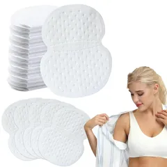 強粘着 貼付簡単 汗多め用 無香料 大容量 汗取りパッド 大きめ 60枚 男女兼用 抗菌防臭 （ホワイト） 脇汗パッド