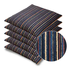 55×59cm 5枚組 座布団カバー 座布団カバー 55x59 銘仙判 5枚セット 日本製 59 江戸縞 紺 55 和風