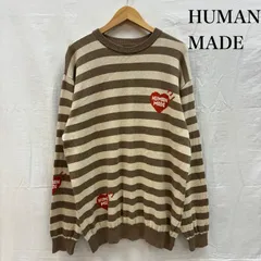 ヒューマンメード 22AW Striped L/S Knit Sweater HM24CS033 ハートロゴ ボーダー クルーネック ニット セーター メンズ XL ISItems【USED】【古着】【中古】50154270