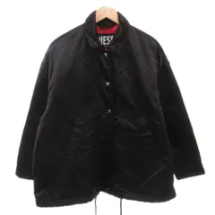 ディーゼル DIESEL コーチジャケット ブルゾン 裏地キルティング ロゴプリント ナイロン 黒 ブラック /FF