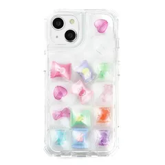 【新品】 【小物が入る】竹下工房 ぽこぽこ スマホケース《SNSで話題》シャカシャカスマホケース【竹下工房あんしんサービス付帯】かわいい おしゃれ おはじき シール デコる (iPhone13) 0