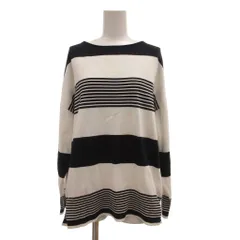 23区 オンワード樫山 カットソー 38 白 ホワイト 紺 ネイビー ボーダー柄 ボートネック 長袖 /TZ ■GY66