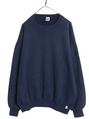 【お得なクーポン配布中!】 90s USA製 ラッセル 無地 スウェット メンズ レディース XXL / オールド トレーナー 前V ワンポイント ブランク クルーネック 大きいサイズ