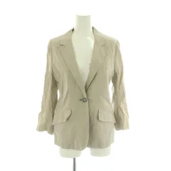 セオリーリュクス theory luxe テーラードジャケット 麻 リネン 40 ベージュ 無地 フラップポケット /AG ■OS